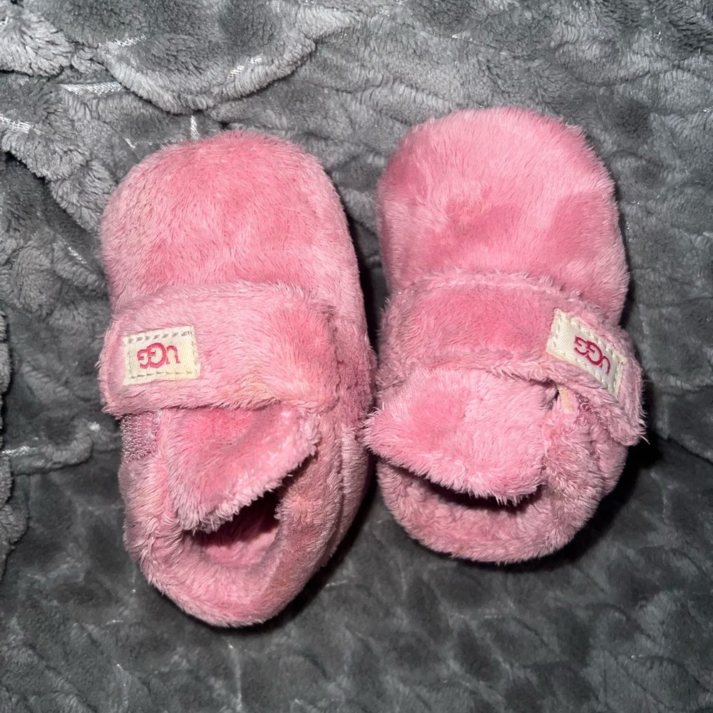 UGG Pink Fuzzy Baby Booties